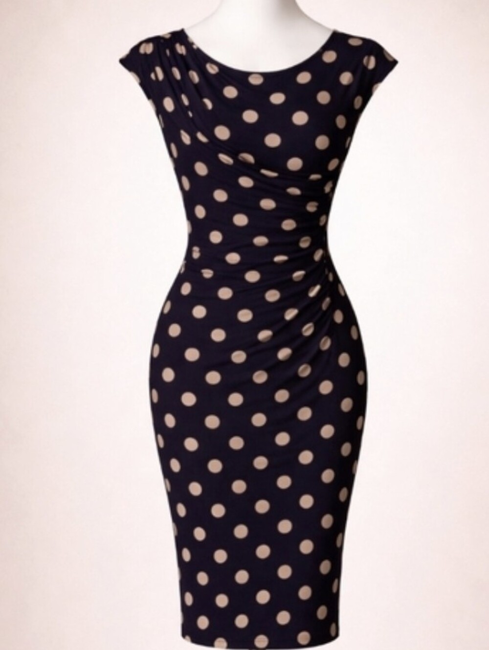 Navy Polka Dot Dress